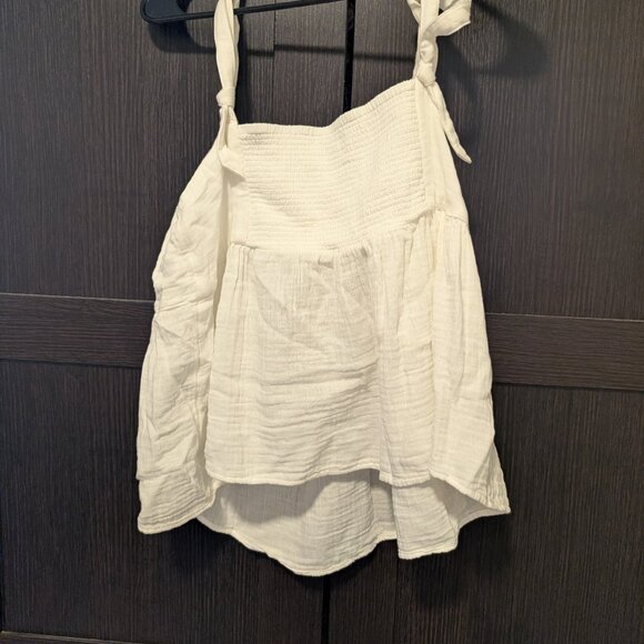 Old Navy Linen Shoulder Tie Tank Top, Size Large, White - Picture 2 of 3